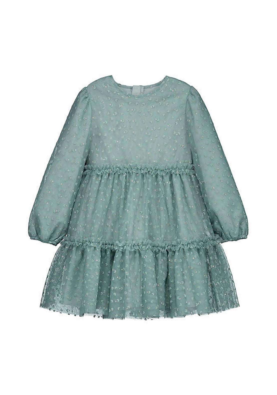 Mayoral Mini Girl Long Sleeve Tulle Dress, Green