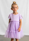 Mayoral Mini Girl Tulle Short Sleeve Dress, Purple