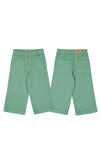 Mayoral Mini Girl Twill Wide Leg Trouser, Green