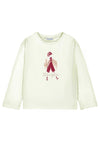 Mayoral Mini Girl Unique Long Sleeve Top, Cream