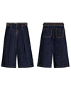Mayoral Mini Girl Wide Leg Denim Jean, Dark Blue
