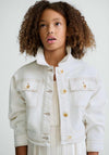 Mayoral Older Girl Long Sleeve Twill Jacket, Off White