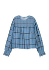 Mayoral Older Girl Check Long Sleeve Blouse, Blue