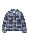 Mayoral Older Girl Long Sleeve Check Jacket, Navy