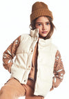 Mayoral Older Girl Coated Padded Gilet, Cream