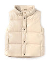 Mayoral Older Girl Coated Padded Gilet, Cream