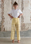 Mayoral Older Girl Stripe Crochet Trouser, Yellow