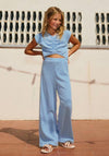 Mayoral Older Girl Stripe Cut Out Jumpsuit, Blue