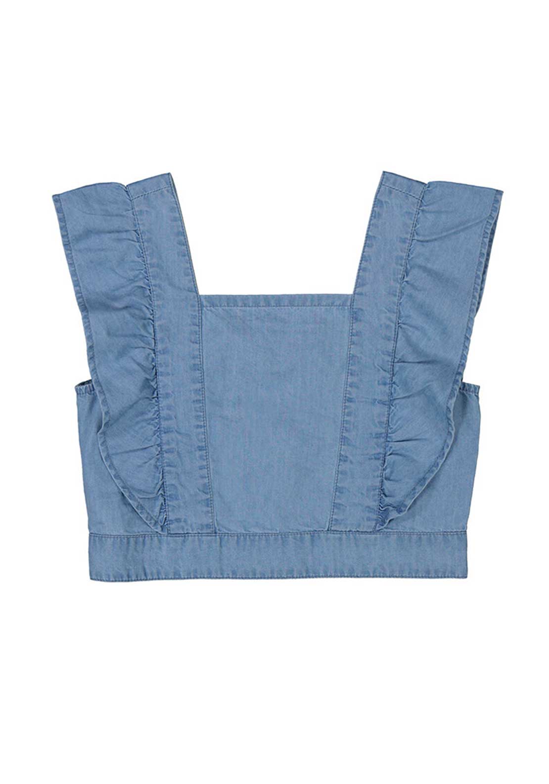 Mayoral Older Girl Denim Top, Blue