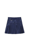 Mayoral Older Girl Faux Leather Pleated Skirt, Dark Navy