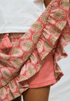 Mayoral Older Girl Feather print Skirt, Coral