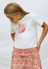 Mayoral Older Girl Feather Short Sleeve Tee, Cream