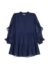 Mayoral Older Girl Frill Sleeve Dress, Navy