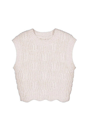 Mayoral Older Girl Knitted Sleeveless Vest, Cream