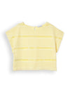 Mayoral Older Girl Crochet Look Short Sleeve Top, Yellow