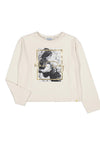 Mayoral Older Girl Long Sleeve Graphic Top, Cream