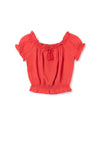 Mayoral Older Girl Off Shoulder Top, Orange