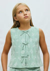 Mayoral Older Girl Sleeveless Print Top, Green