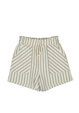 Mayoral Older Girl Stripe Short, Green