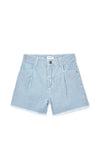 Mayoral Older Girl Striped Denim Short, Blue