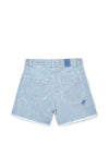 Mayoral Older Girl Striped Denim Short, Blue