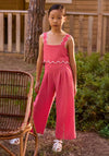 Mayoral Older Girl Wave Wide Leg Jumpsuit, Coral