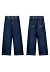 Mayoral Older Girl Wide Leg Denin Jean, Dark Blue