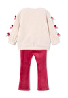 Mayoral Mini Girl Bow Sweater and Flare Legging Set, Red