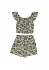 Mayoral Older Girl Leaf Print Top and Short Set, Green
