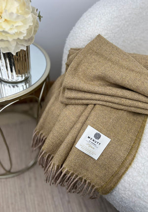 McNutt of Donegal Alpaca Throw, Olive