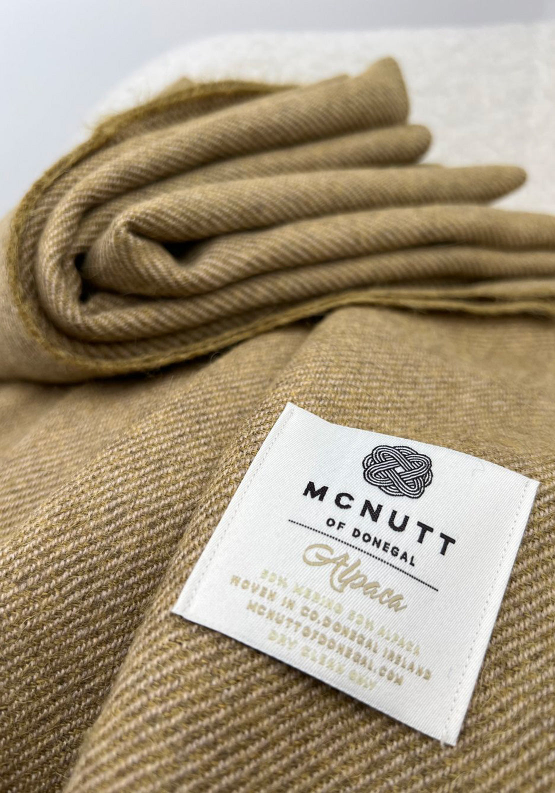 McNutt of Donegal Alpaca Throw, Olive
