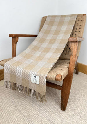 McNutt of Donegal Clodagh Check Throw, Beige