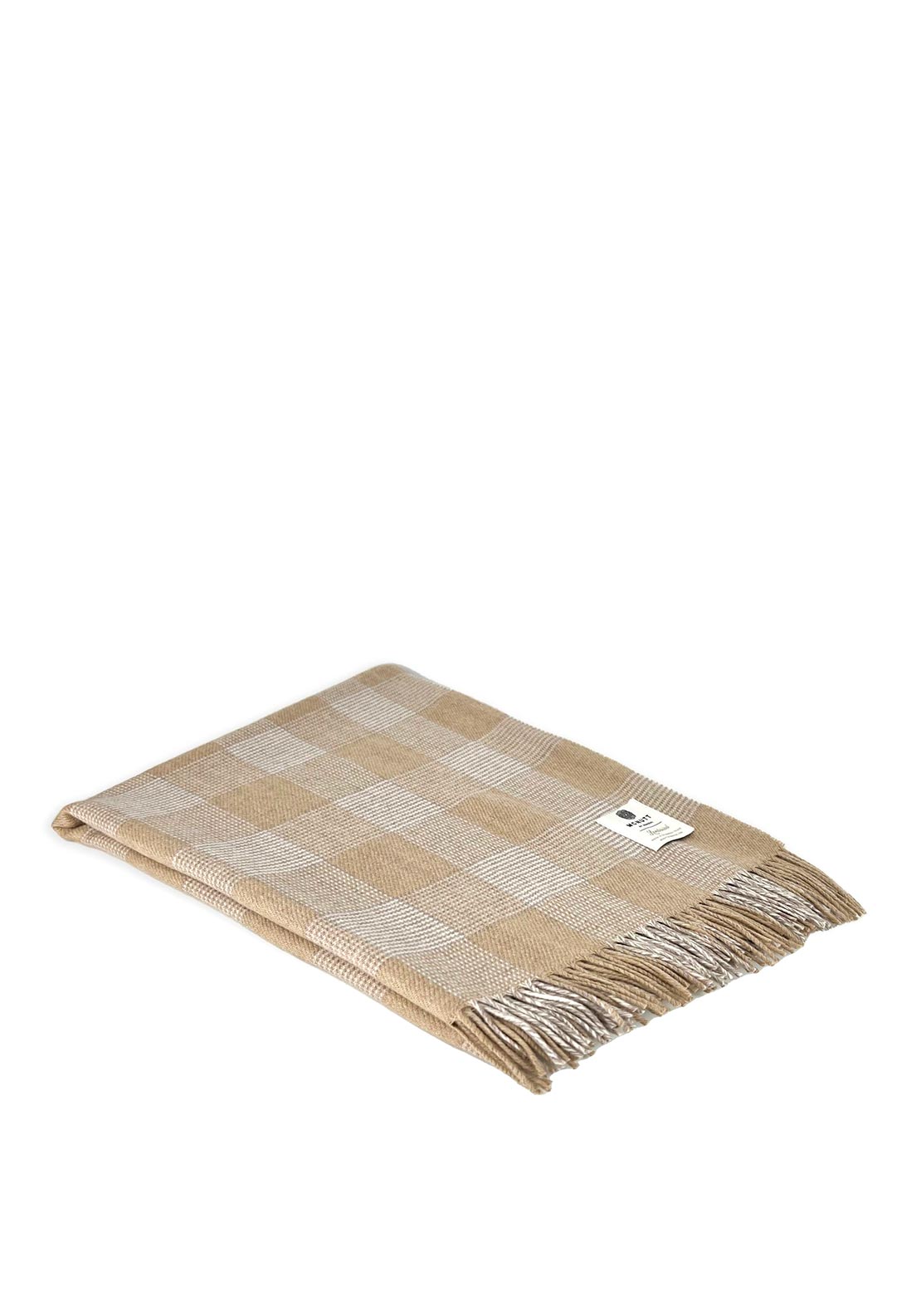 McNutt of Donegal Clodagh Check Throw, Beige