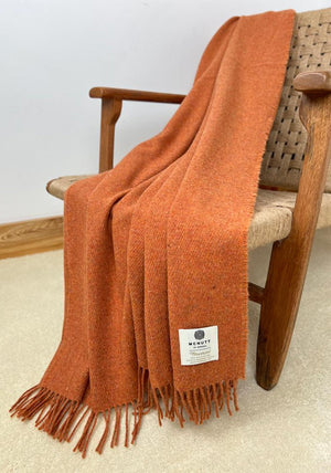 McNutt of Donegal ForeverWool Throw, Ember