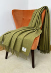 McNutt of Donegal ForeverWool Throw, Olive