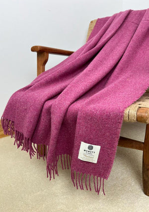 McNutt of Donegal ForeverWool Throw, Rose