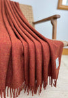 McNutt of Donegal Inishdooey Tweed Throw, Rust