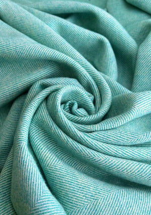 McNutt of Donegal Lambswool Herringbone Throw, Spearmint