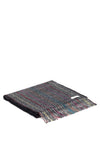 McNutt of Donegal Rainbow Lambswool Scarf, Charcoal