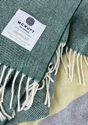 McNutt of Donegal Lambswool Dublin Throw, Green