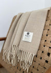 McNutt of Donegal Lambswool Herringbone Throw, Basswood
