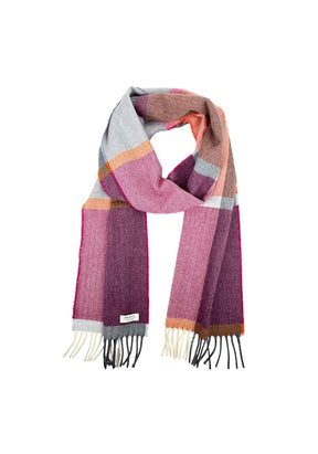 L WOOL BEETROOT AND SMOKE SCARF