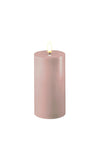 Deluxe Homeart LED Medium Narrow Pillar 7.5x15cm Unique Candle, Rose