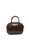 Zen Collection Faux Leather Stud Mini Crossbody Bag, Brown