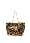 Zen Collection Leopard Print Diamante Grab Bag, Gold