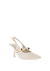 Menbur Pisces Patent Stud Pointed Toe Heeled Shoes, White