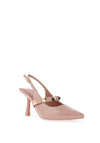 Menbur Pisces Patent Stud Pointed Toe Heeled Shoes, Nude