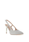 Menbur Pointed Toe Diamante Heeled Shoes, Silver