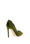 Menbur Velvet Embellished Heeled Shoes, Apple Green