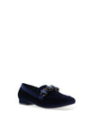 Menbur Velvet Embellished Chain Loafers, Midnight Blue